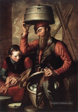  peintre Tableau - Vendeur de volaille peintre d’histoire hollandais Pieter Aertsen